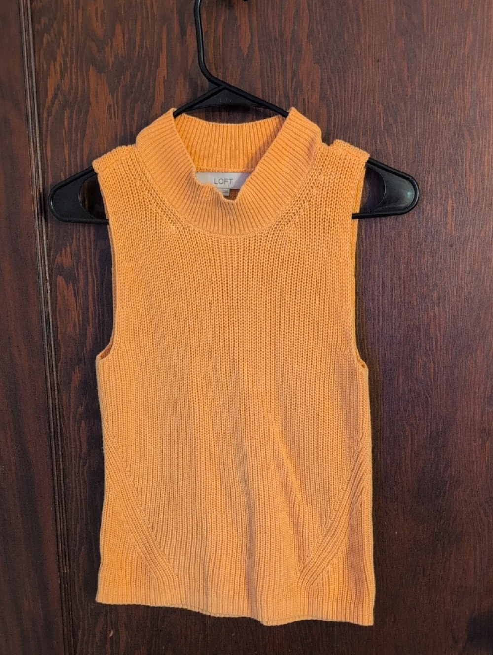 LOFT Sleeveless Mock Neck Knit Tank in Mustard